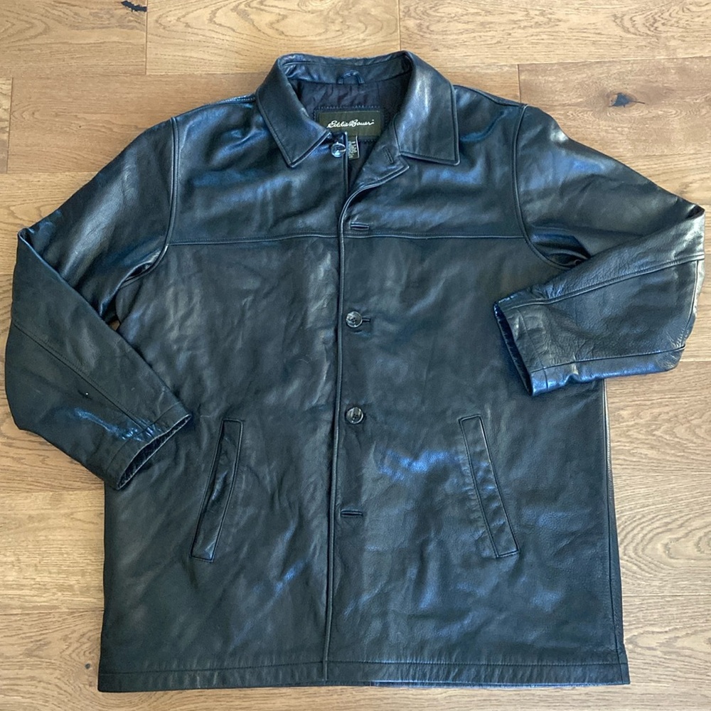 Eddie Bauer Men’s Genuine Leather Coat